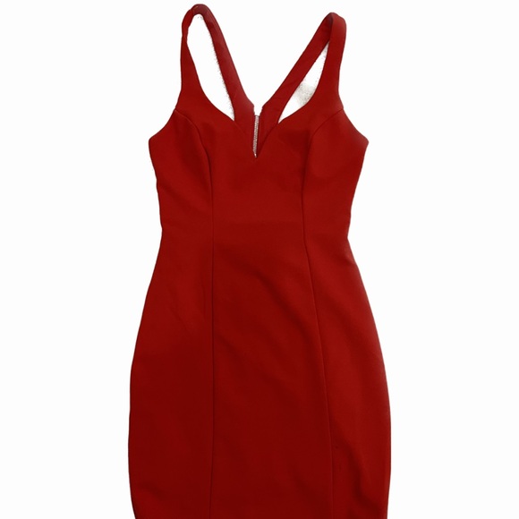 RED MIDI COCKTAIL DRESS - Picture 2 of 10